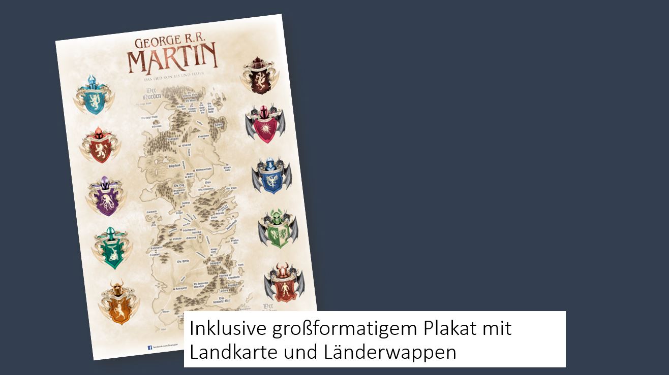Die Game of Thrones-Serie Band 1-5 plus 1 exklusive Landkarte