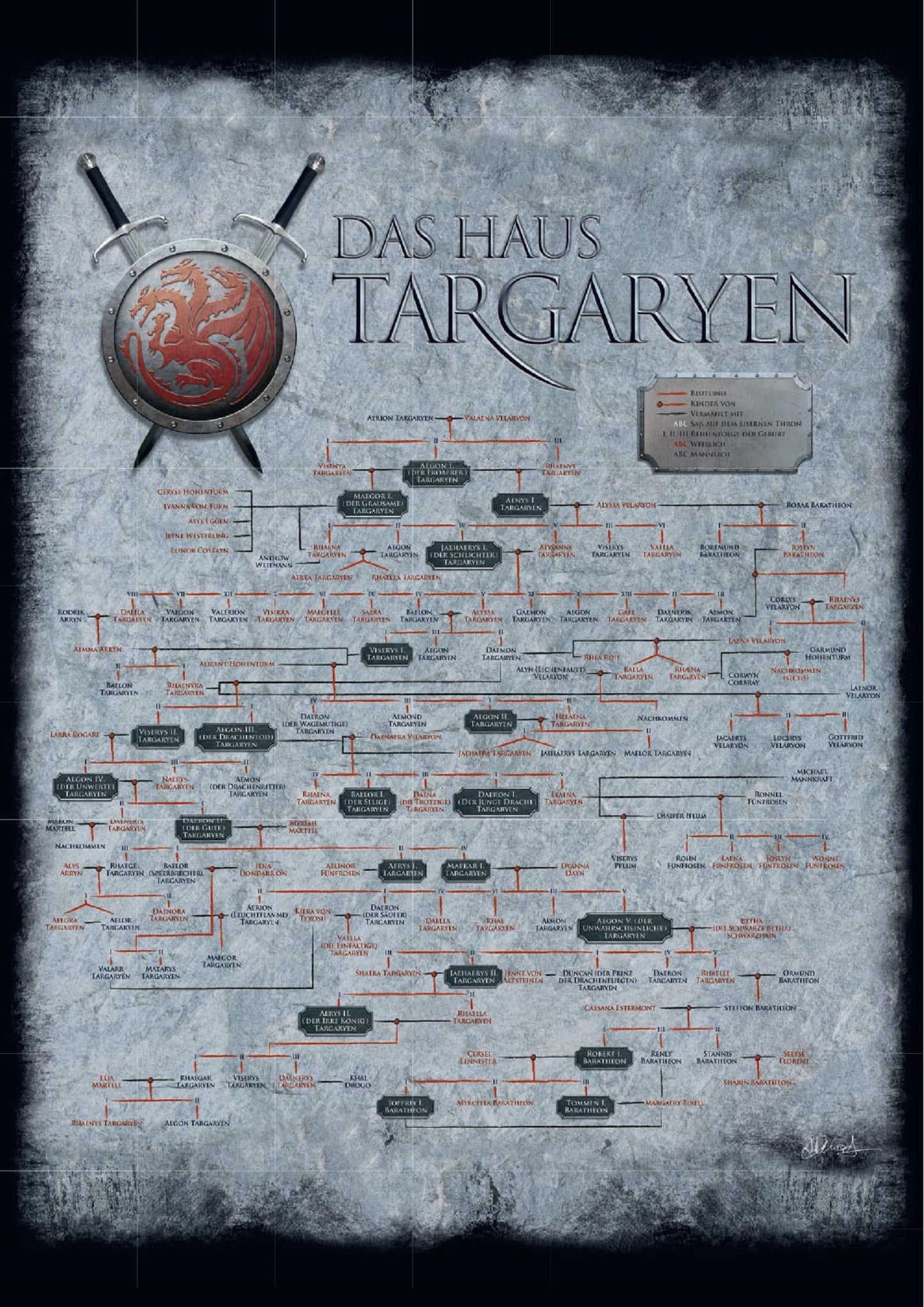 Westeros + Die Länder von Eis und Feuer + exklusiver Stammbaum