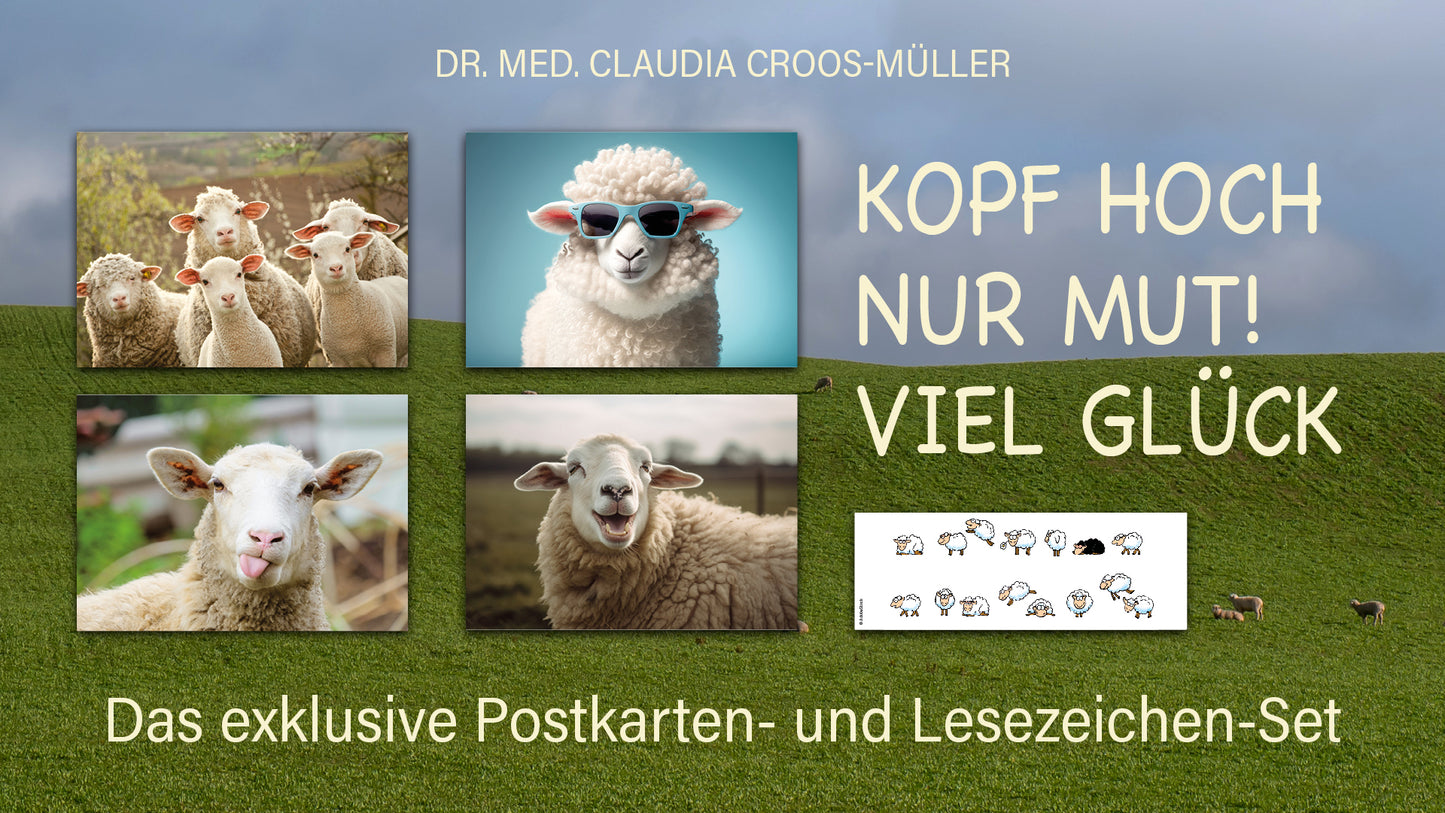 Drei Titel im Set: Kopf hoch /Nur Mut/ Viel Glück + 1 exklusives Postkarten- und Lesezeichenset