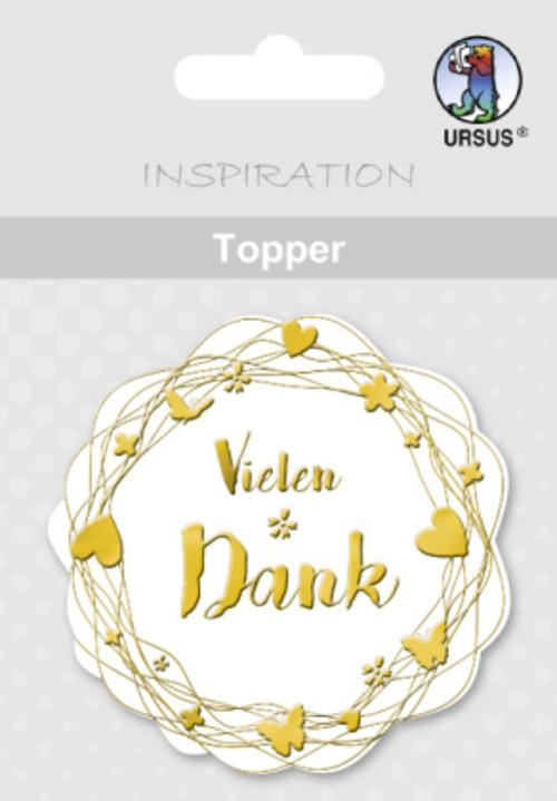 URSUS 8 Topper \"Vielen Dank\", weiß/gold