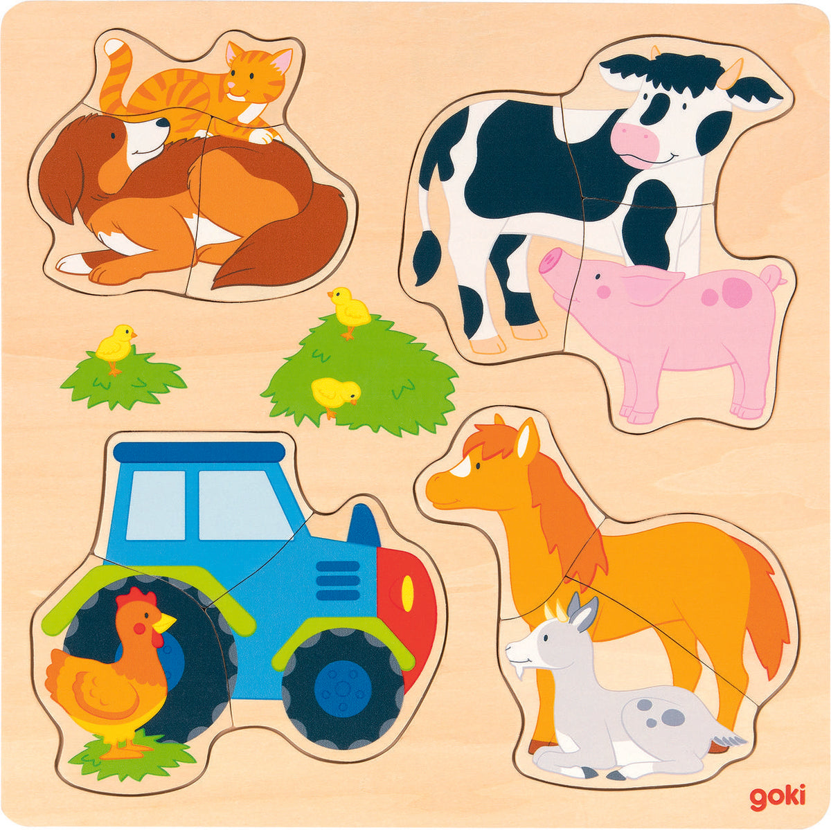 Einlegepuzzle Bauernhoftiere (Holzpuzzle)