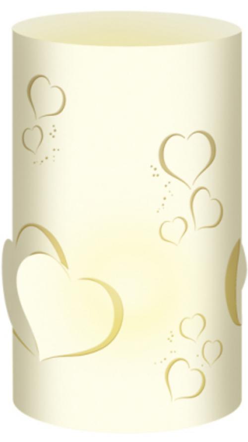 URSUS 5 Silhouetten-Tischlichter \"Filigrano - Herzen\", creme