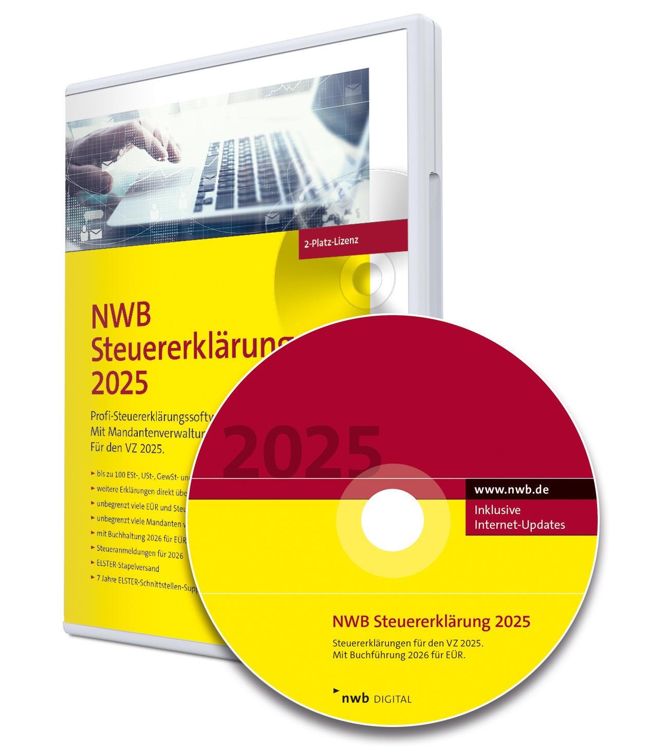 NWB Steuererklärung 2025 - 2-Platz-Lizenz