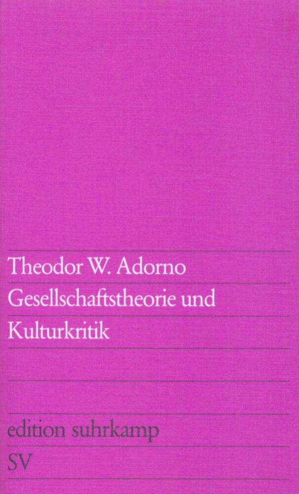 Buchcover: Gesellschaftstheorie und Kulturkritik