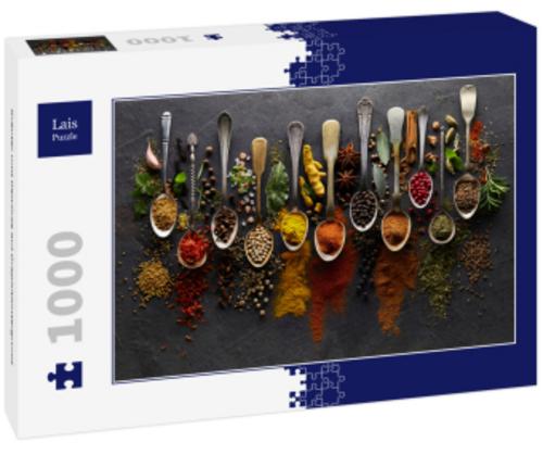 Lais Puzzle Kräuter und Gewürze auf Graphithintergrund 1000 Teile
