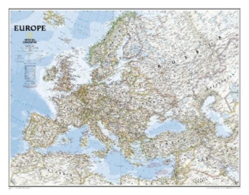 National Geographic Europe Wall Map - Classic (30.5 X 23.75 In)