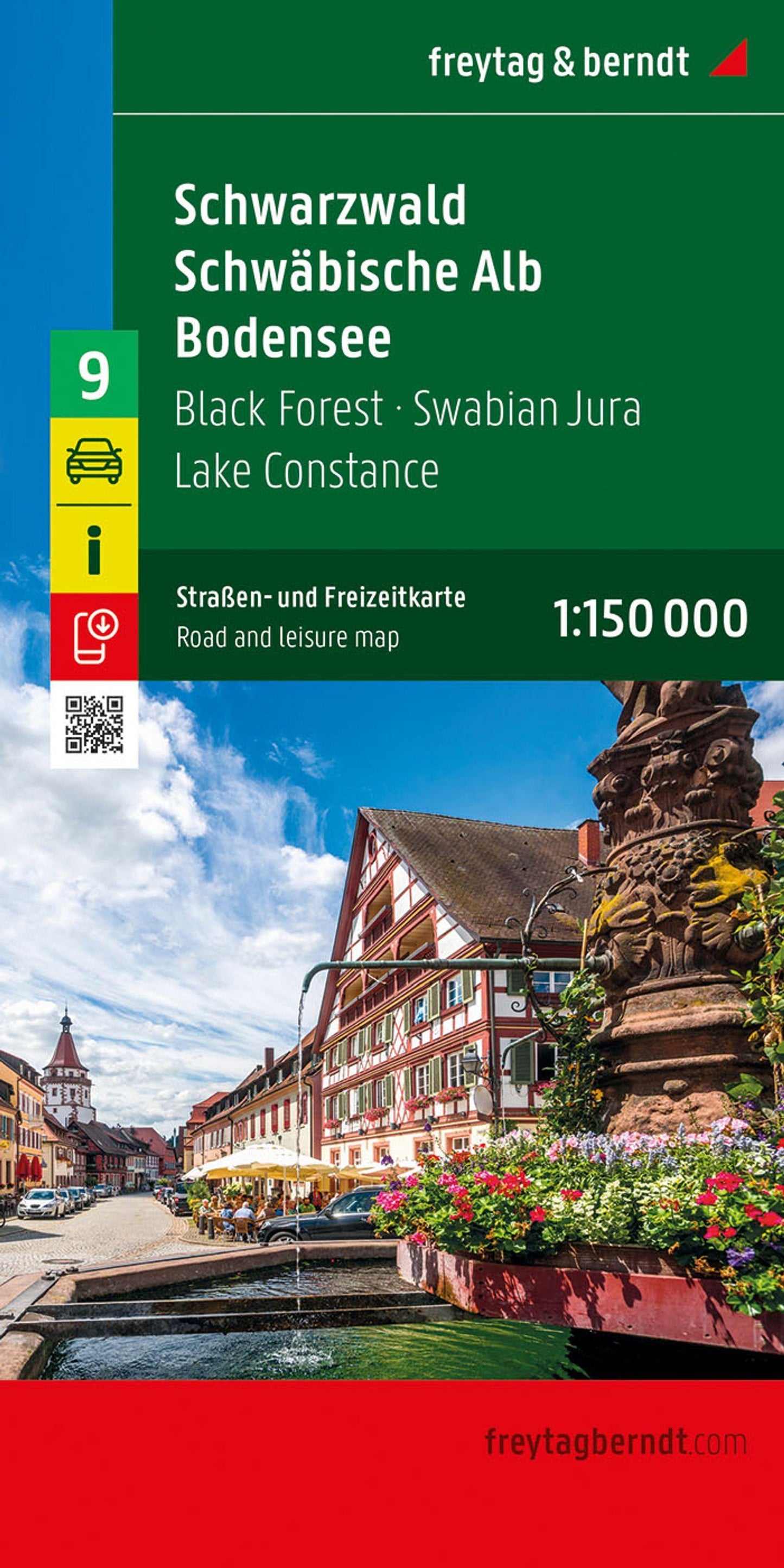 freytag & berndt Straßenkarte Schwarzwald - Schwäbische Alb - Bodensee 1:150.000