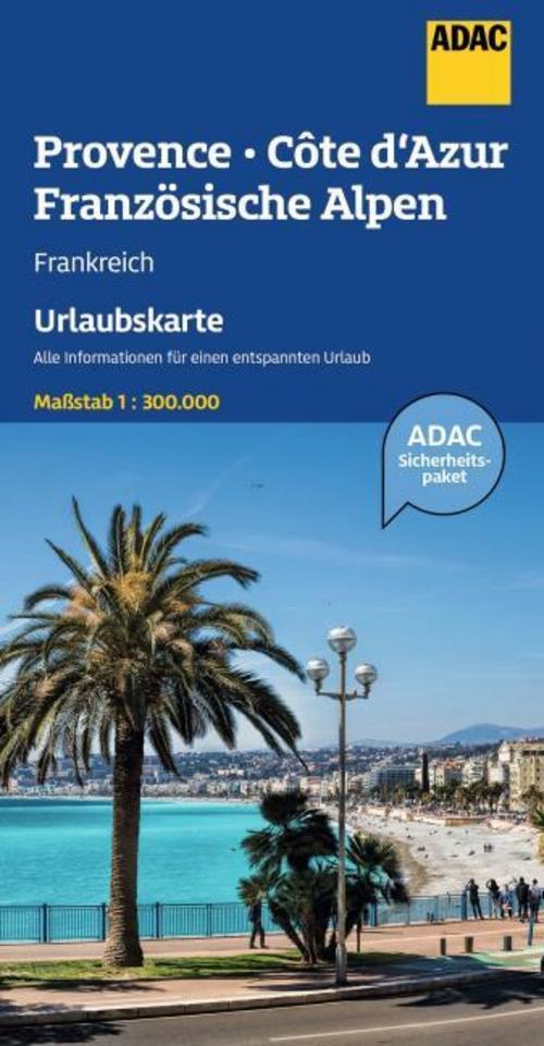 ADAC Urlaubskarte Provence, Französiche Alpen, Cote d'Azur 1:300.000