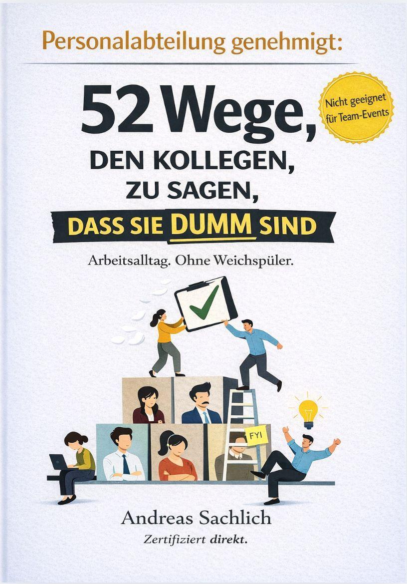 VON PERSONALABTEILUNG GENEHMIGT: 52 WEGE, DEINEN KOLLEGEN ZU SAGEN, DASS SIE DUMM SIND
