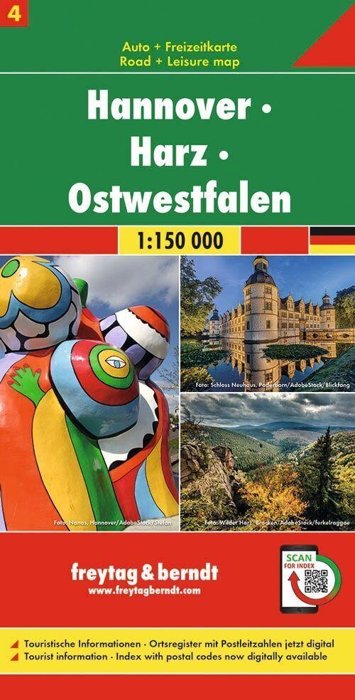 freytag & berndt Straßenkarte Hannover - Harz - Ostwestfalen 1:150.000