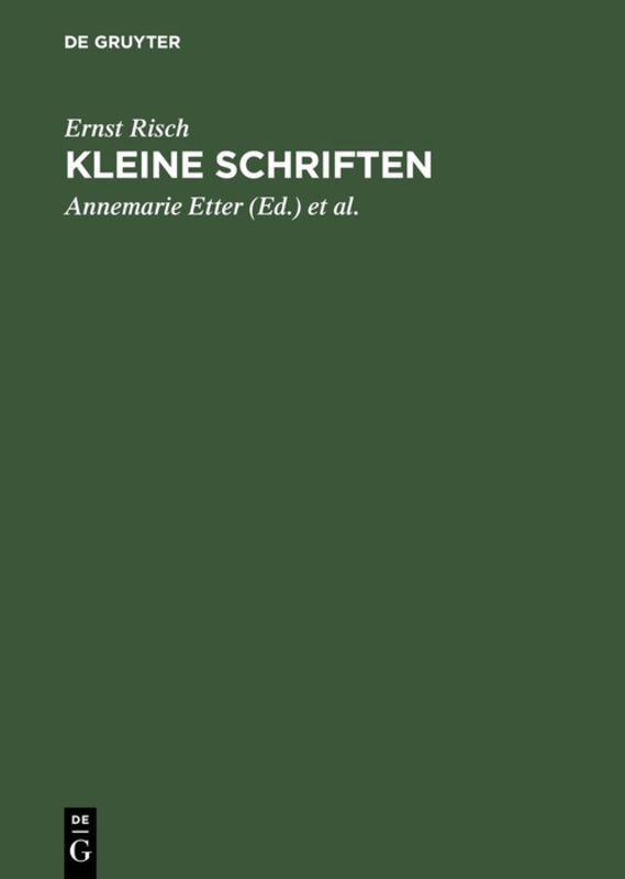 Buchcover: Kleine Schriften