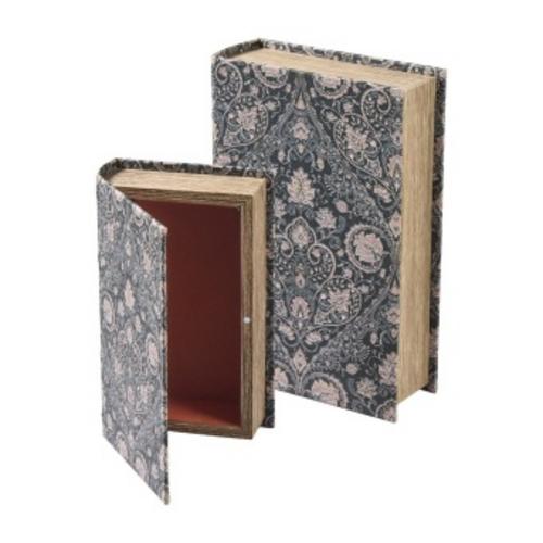 Buch Box Holz/Leinen 2er Set 27x18x7cm 21x13x5cm B