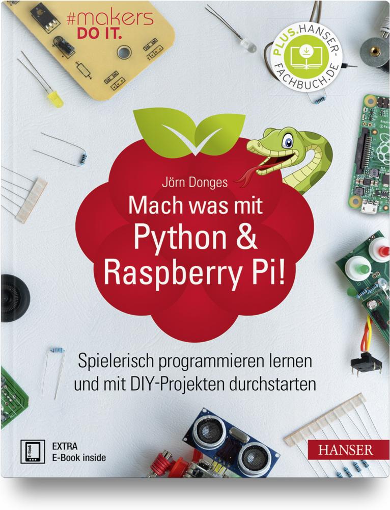 Buchcover: Mach was mit Python & Raspberry Pi!