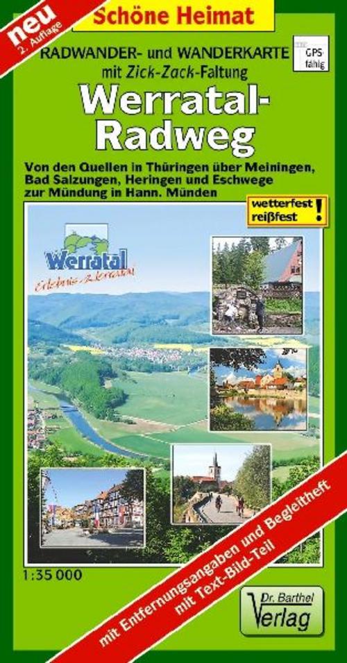 Werratal-Radweg 1:35 000 Radwanderkarte mit Zick-Zack-Faltung