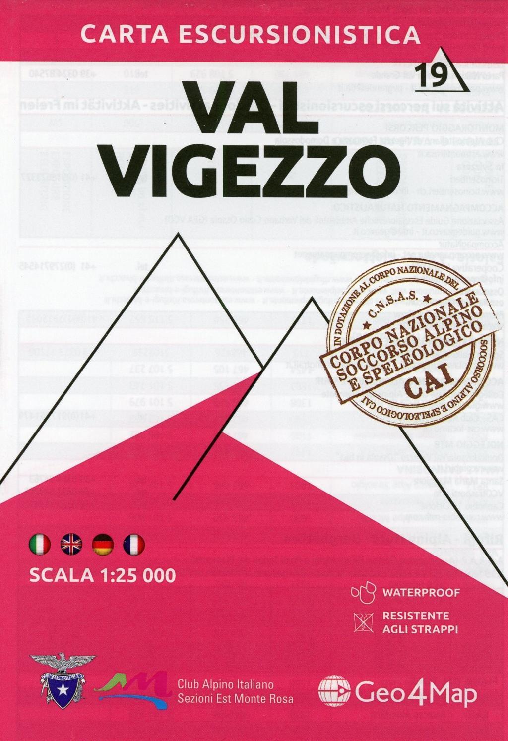 119 Val Vigezzo. Carta escursionistica 1:25.000. Vol. 19