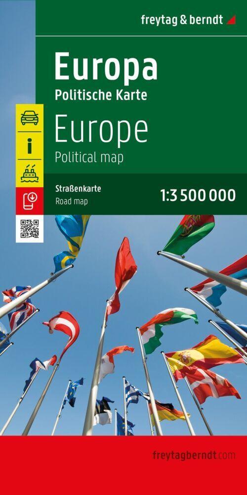 Europa politisch, Straßenkarte 1:3.500.000, freytag & berndt