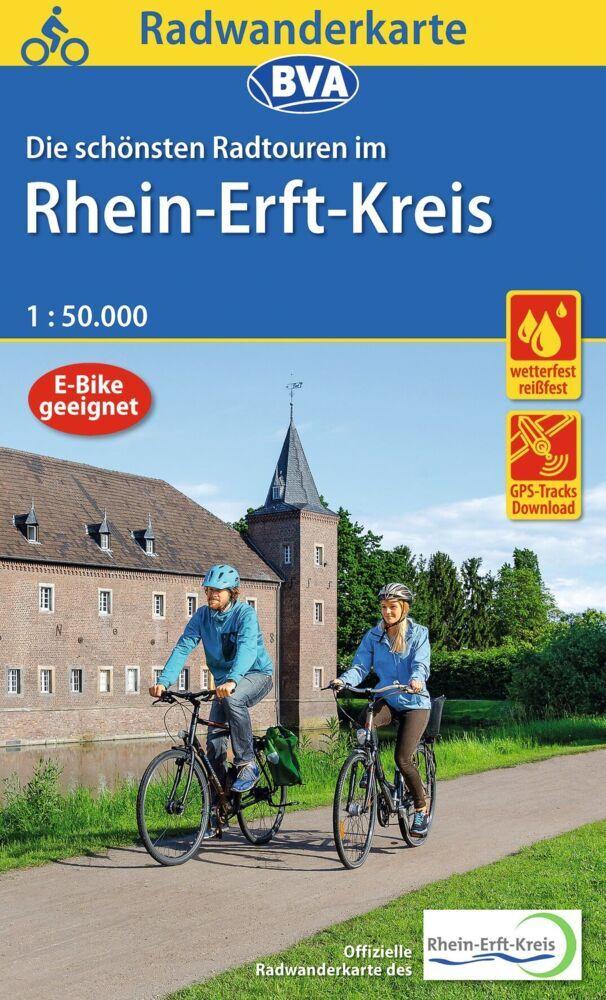 Radwanderkarte BVA Die schönsten Radtouren im Rhein-Erft-Kreis 1:50.000, reiß- und wetter