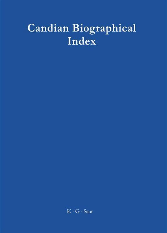 Buchcover: Canadian Biographical Index