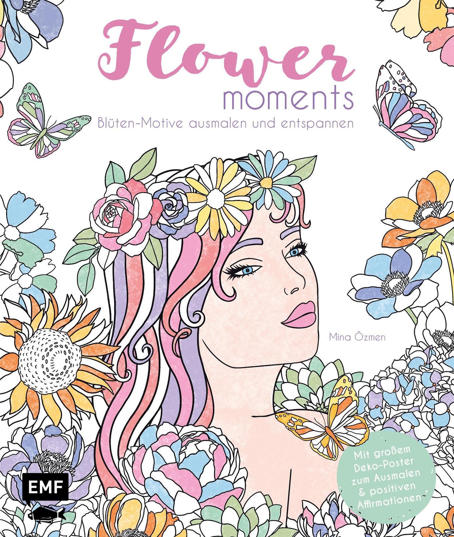 Buchcover: Flower moments - Traumhafte Blüten-Motive ausmalen und entspannen