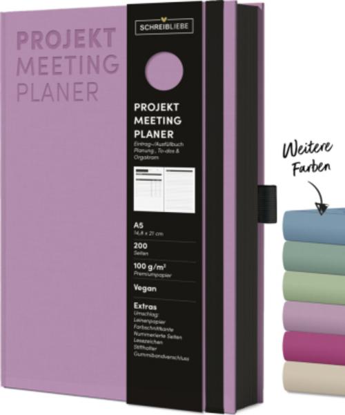 Buchcover: Projekt-Meeting Planer Flieder