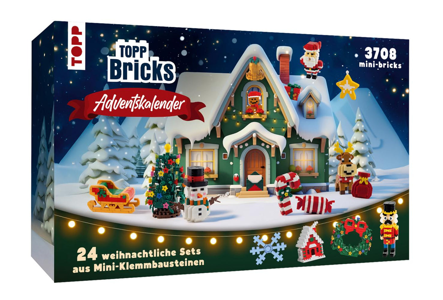 TOPP Bricks Adventskalender – 24 weihnachtliche Sets aus Mini-Klemmbausteinen. 24 Tage Bauspaß für Groß und Klein. Mit insgesamt weit über 3.000 Teilen!