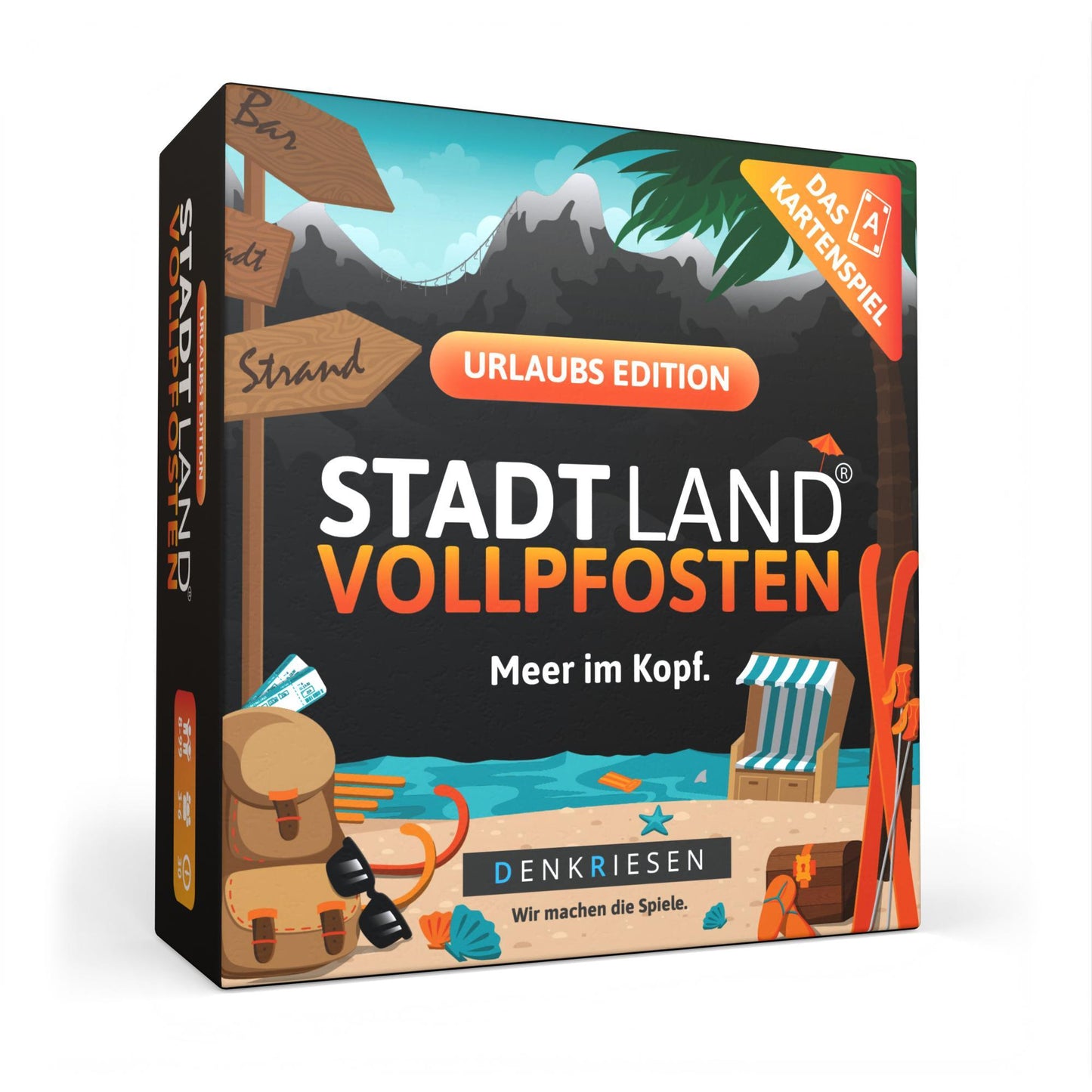 DENKRIESEN - STADT LAND VOLLPFOSTEN® - Das Kartenspiel - URLAUBS EDITION - \"Meer im Kopf.\"