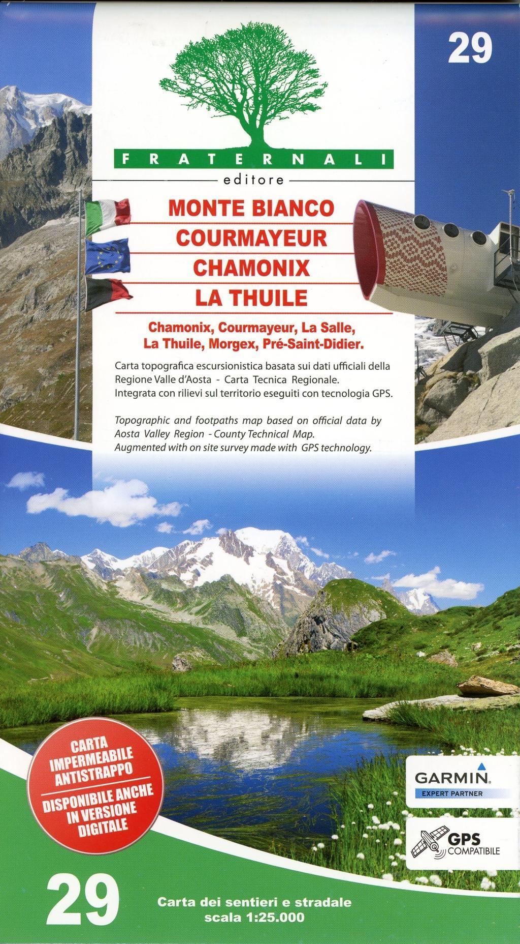 Carta n. 29. Monte Bianco, Courmayeur, La Thuile, Chamonix 1:25.000