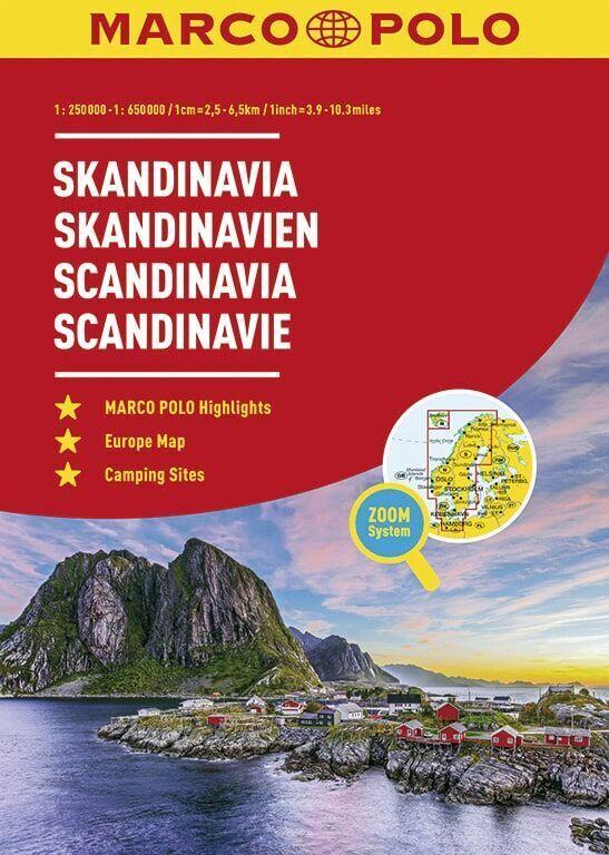 MARCO POLO Reiseatlas Skandinavien 1:250 000 / 1:650 000 mit Europa 1:4 500 000