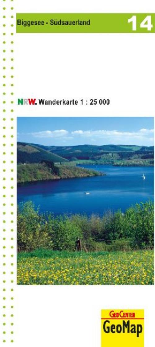 Biggesee - Südsauerland 1:25.000 Blatt 14, topographische Wanderkarte NRW