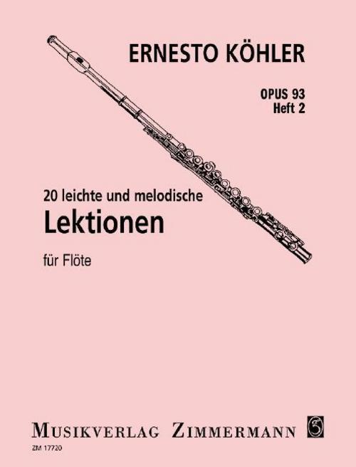 20 leichte und melodische Lektionen op. 93 für Flöte.H.2