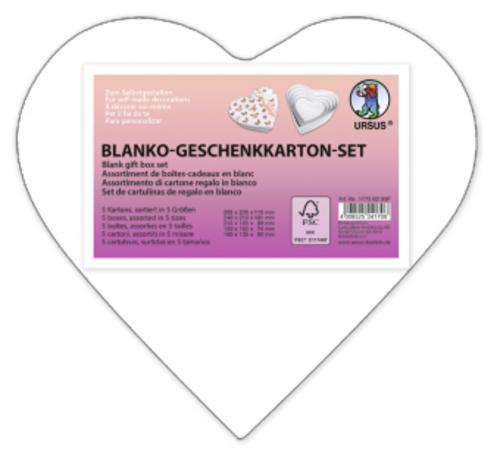 URSUS Blanko-Geschenkkarton-Set \"Herz\", groß