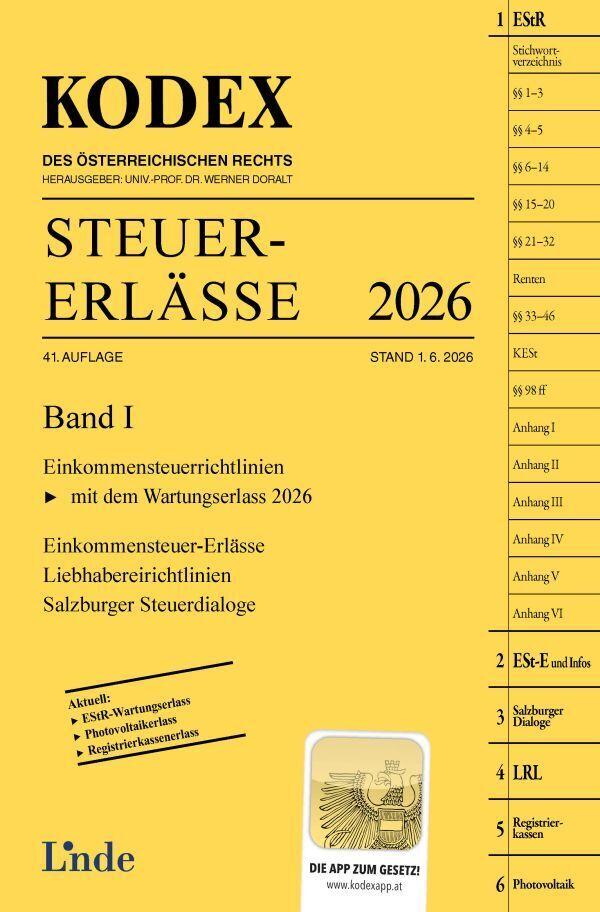 KODEX Steuer-Erlässe 2026, Band I