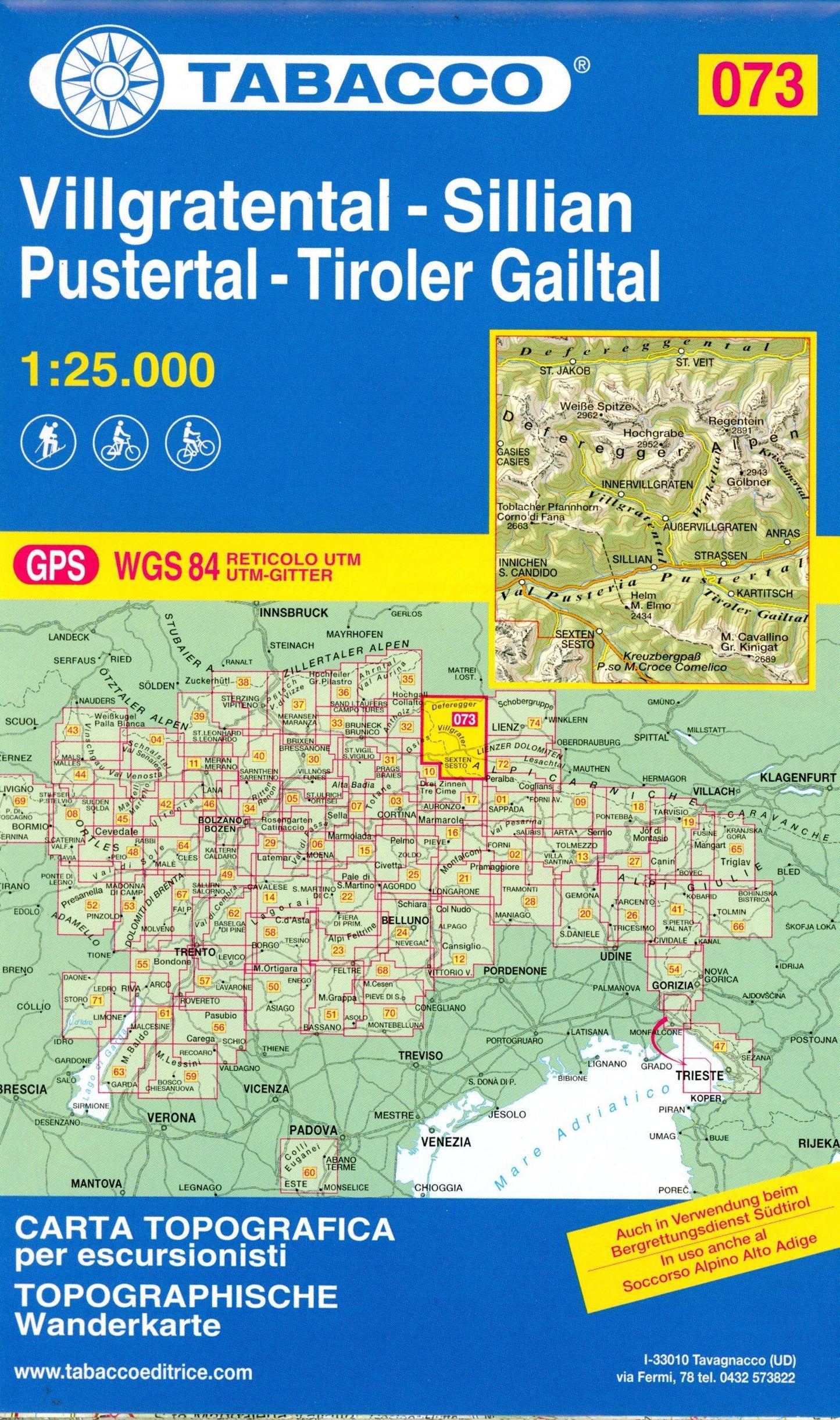Wanderkarte 73 Villgratental-Sillian- Pustertal-Tiroler Gailtal 1:25 000