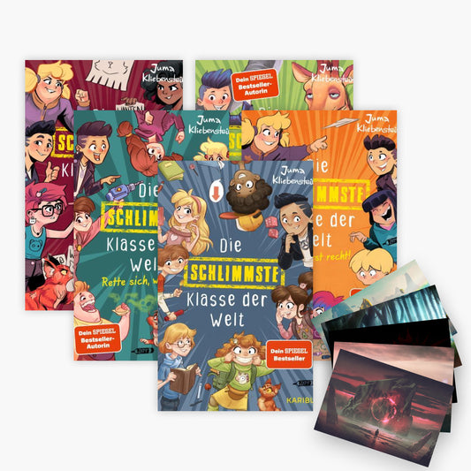 Die schlimmste Klasse der Welt Band 1-5 plus 1 exklusives Postkartenset