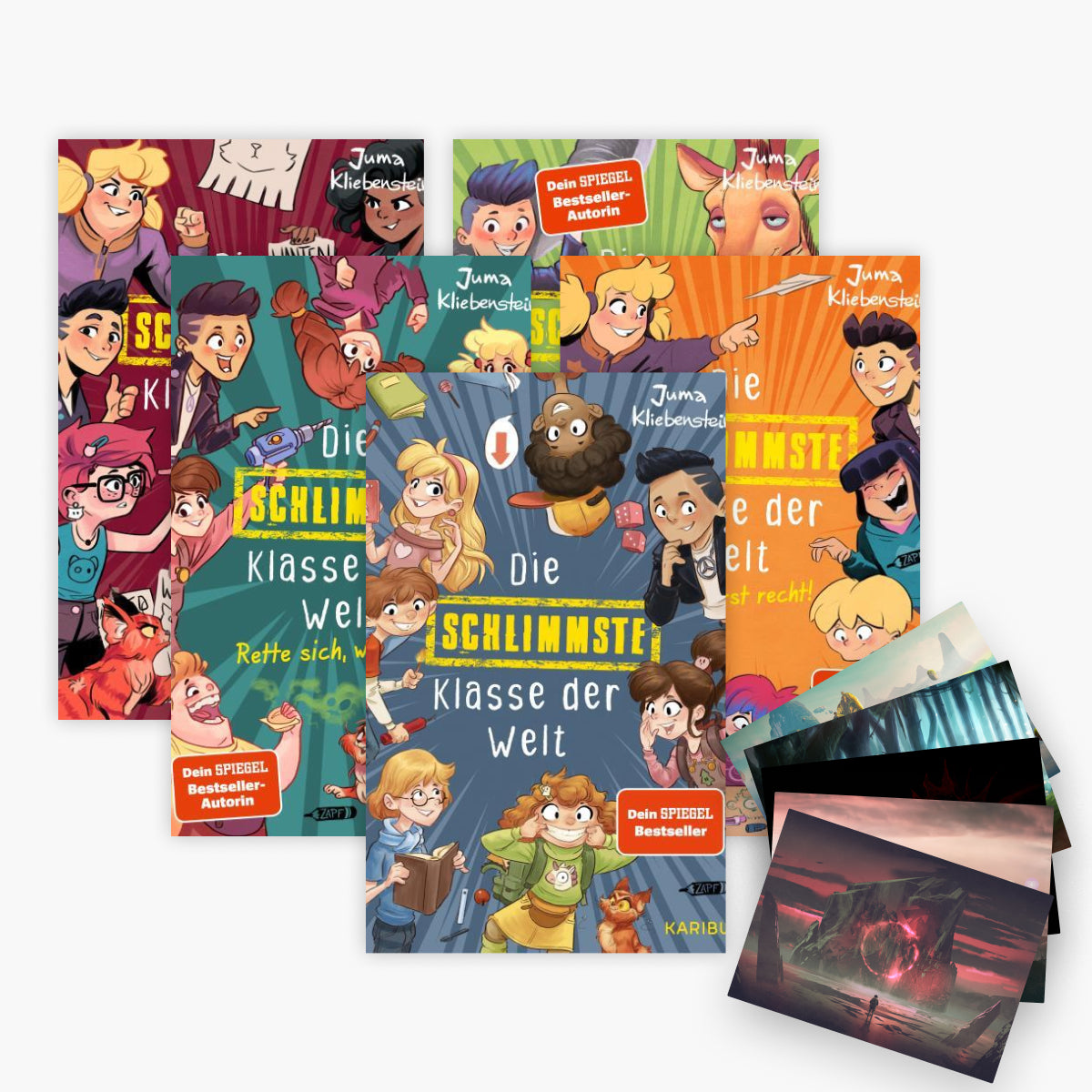 Die schlimmste Klasse der Welt Band 1-5 plus 1 exklusives Postkartenset