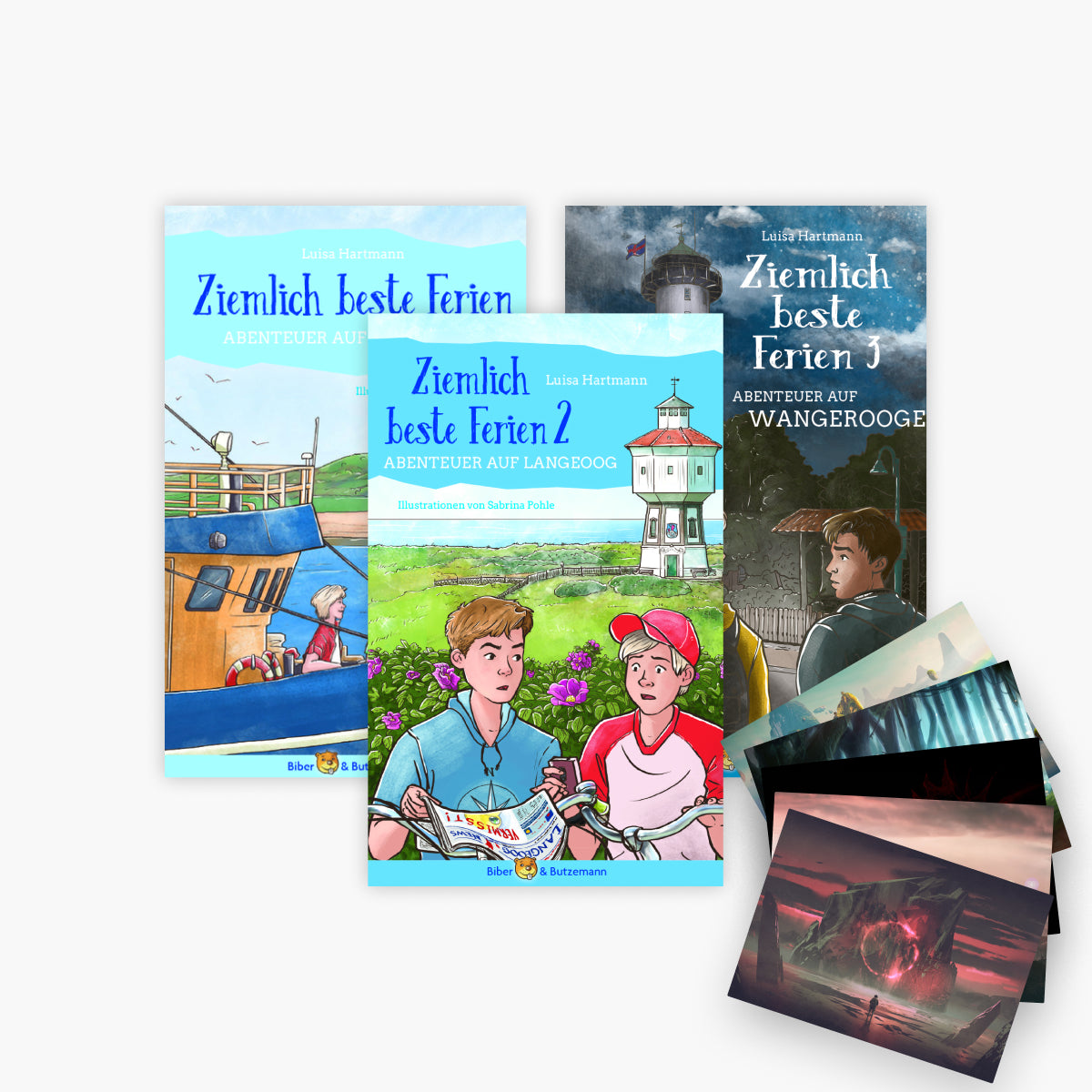 Ziemlich beste Ferien - Abenteuer auf den ostfriesischen Inseln 3 Bände plus 1 exklusives Postkartenset