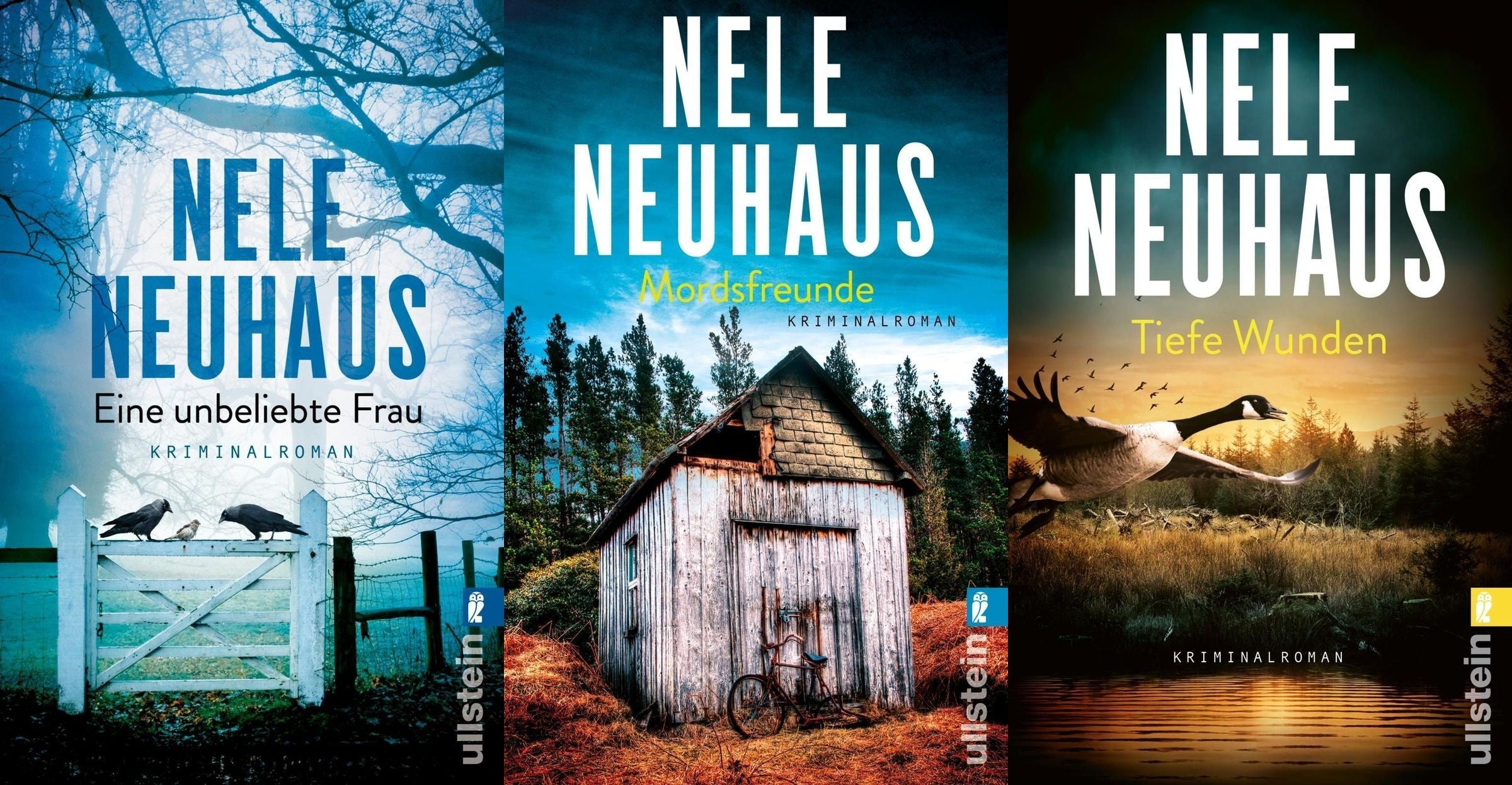 Nele Neuhaus - Bodenstein und Kirchhoff Reihe Band 1-3 Krimi Set - Eine unbeliebte Frau, Mordsfreunde, Tiefe Wunden - Kriminalromane der Bestseller-Serie voller Spannung mit exklusivem Lesezeichen