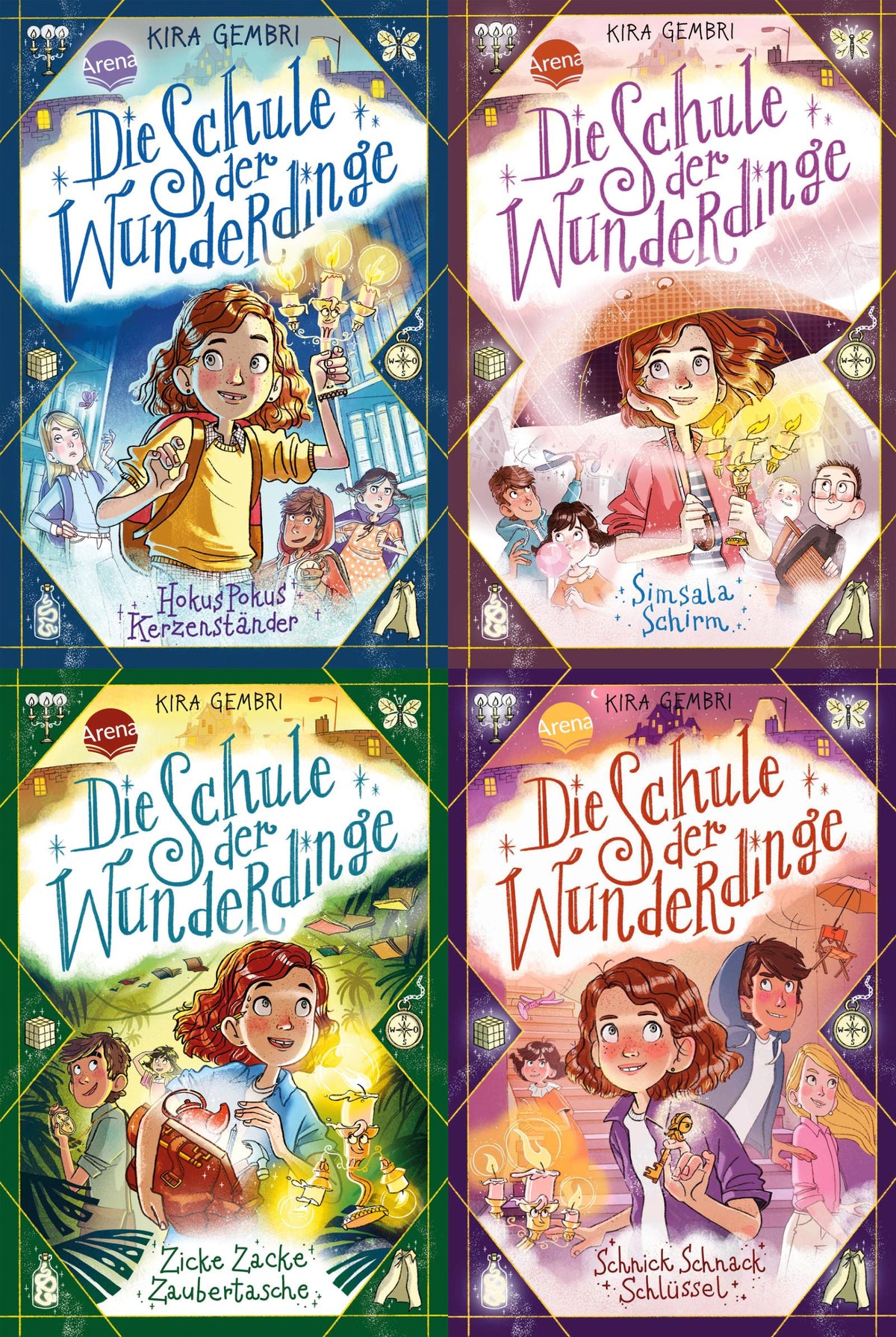 Die Schule der Wunderdinge Band 1-4 plus 1 exklusives Postkartenset
