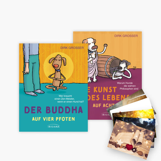Der Buddha auf vier Pfoten + Die Kunst des Lebens auf acht Pfoten + 1 exklusives Postkartenset