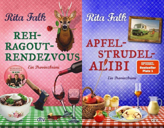 Das Eberhofer-Krimi-Set: Rehragout-Rendezvous + Apfelstrudel-Alibi plus 1exklusives Postkartenset