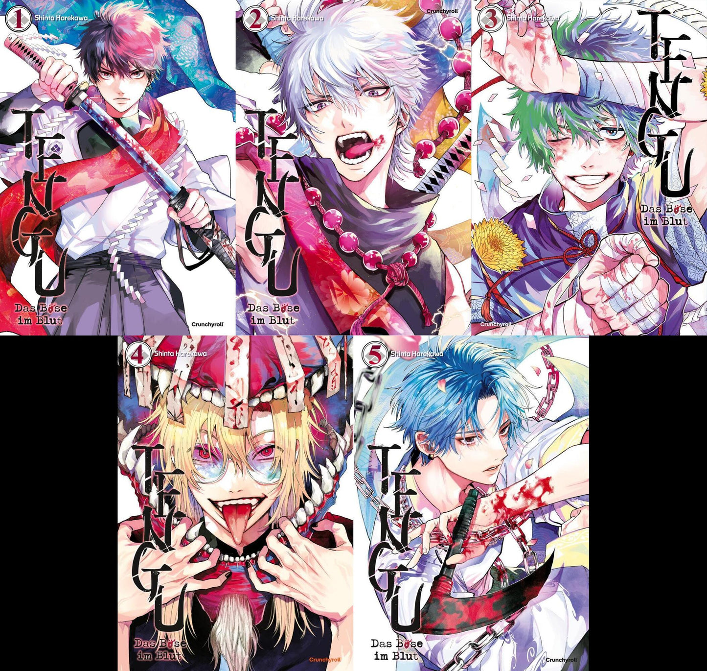 Tengu - Das Böse im Blut Band 1-5 plus 1 exklusives Stickerset