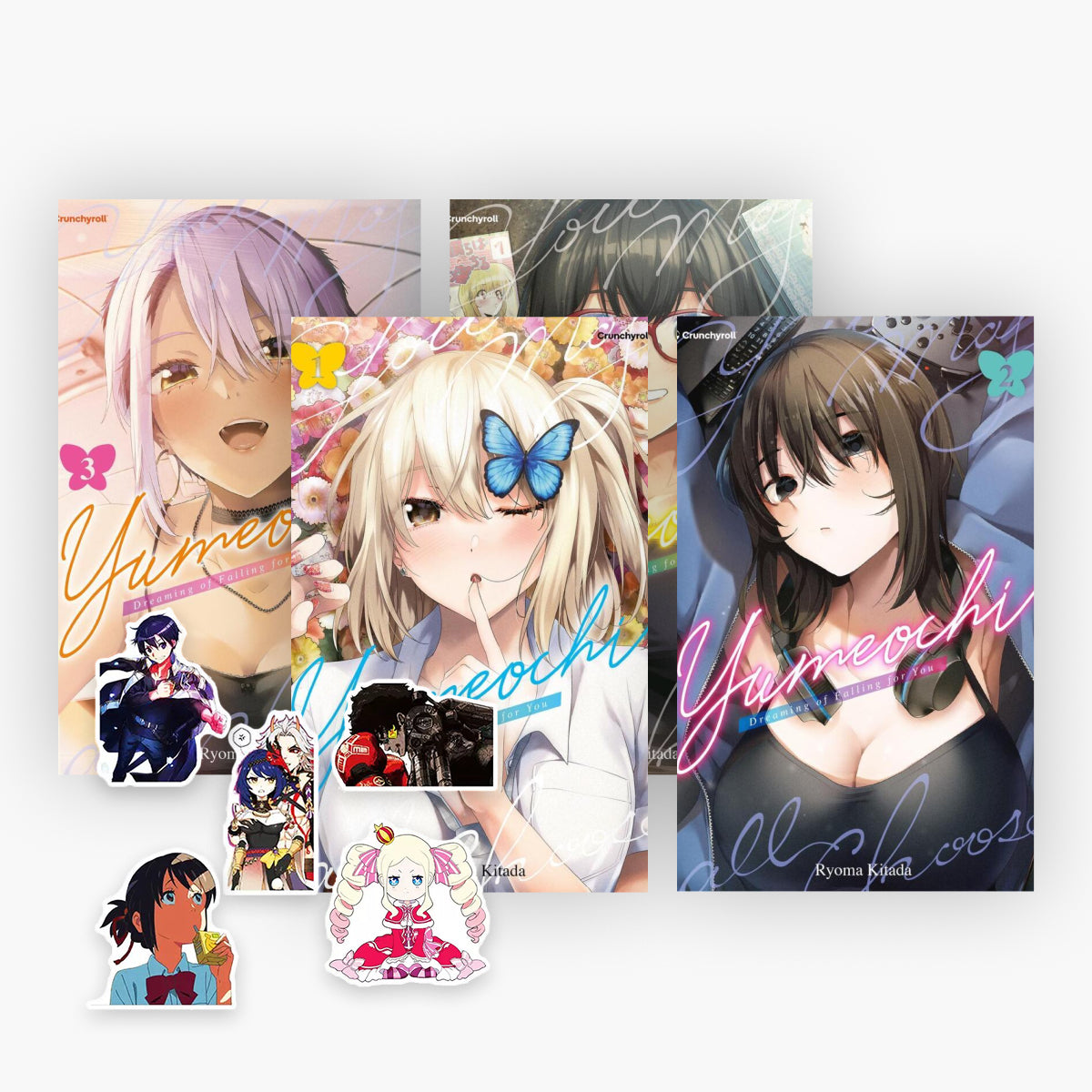 Yumeochi - Dreaming of Falling for You Komplettset Band 1-4 plus 1 exklusives Stickerset