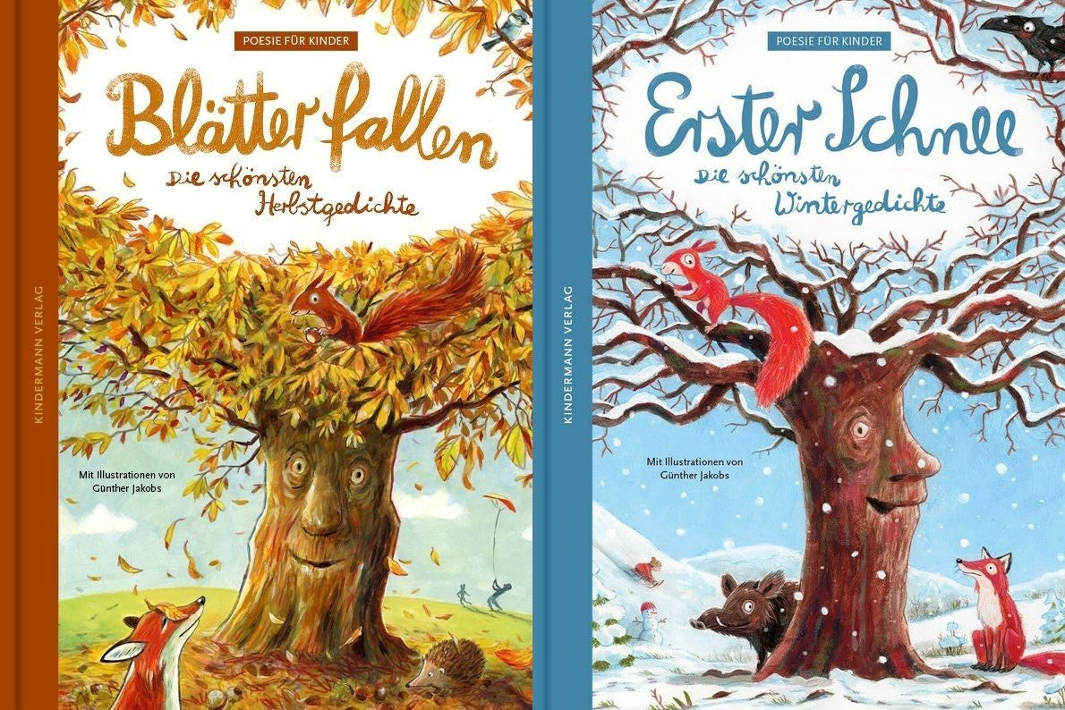 Das Poesie-Set für Kinder: Blätter fallen + Erster Schnee + 1 exklusives Postkartenset
