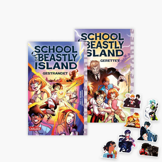 School of Beastly Island Band 1+2 plus 1 exklusives Stickerset