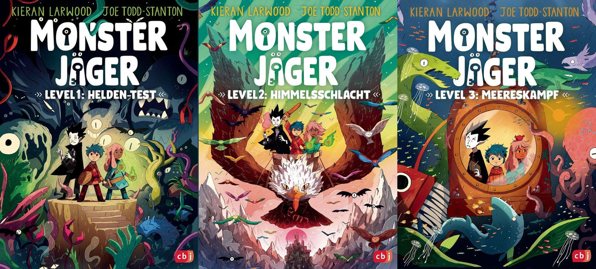 Die Monsterjäger-Reihe Level 1-3 plus 1 exklusives Postkartenset