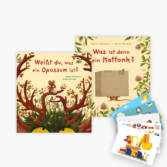Weißt du, was ein Opossum ist? + Was ist denn ein Kattonk? + 1 exklusives Postkartenset