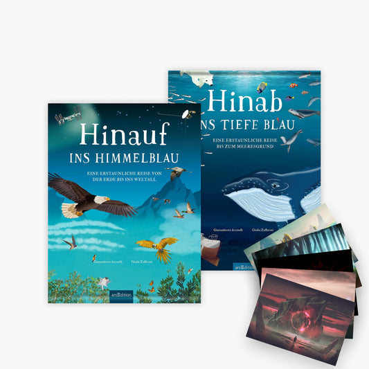 Hinab ins tiefe Blau + Hinauf ins Himmelblau + 1 exklusives Postkartenset