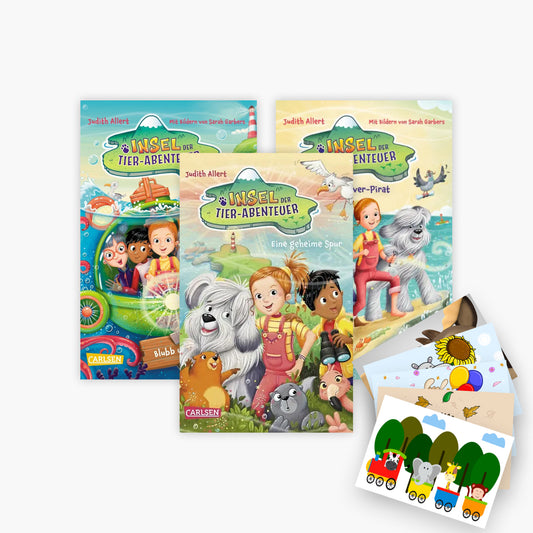 Das Insel der Tier-Abenteuer-Set Band 1-3 plus 1 exklusives Postkartenset