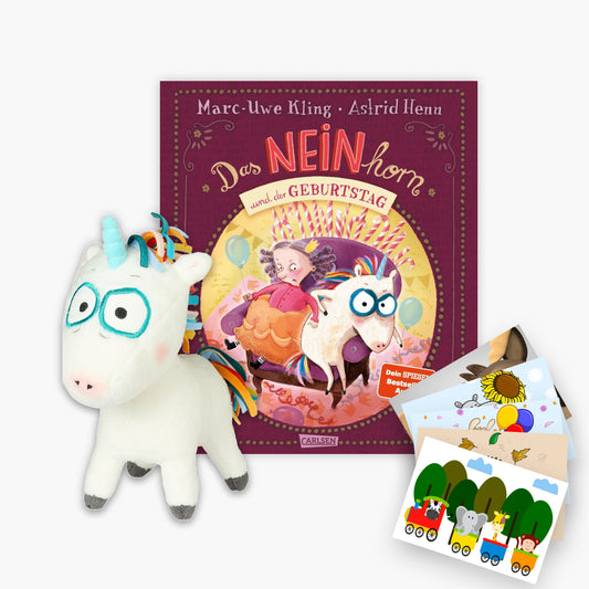 Das NEINhorn und der Geburtstag + Plüschtier + 1 exklusives Postkartenset