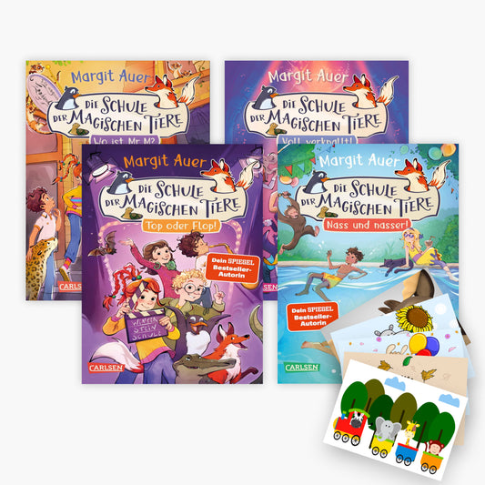 Die Schule der magischen Tiere Neuausgabe Band 5-8 plus 1 exklusives Postkartenset